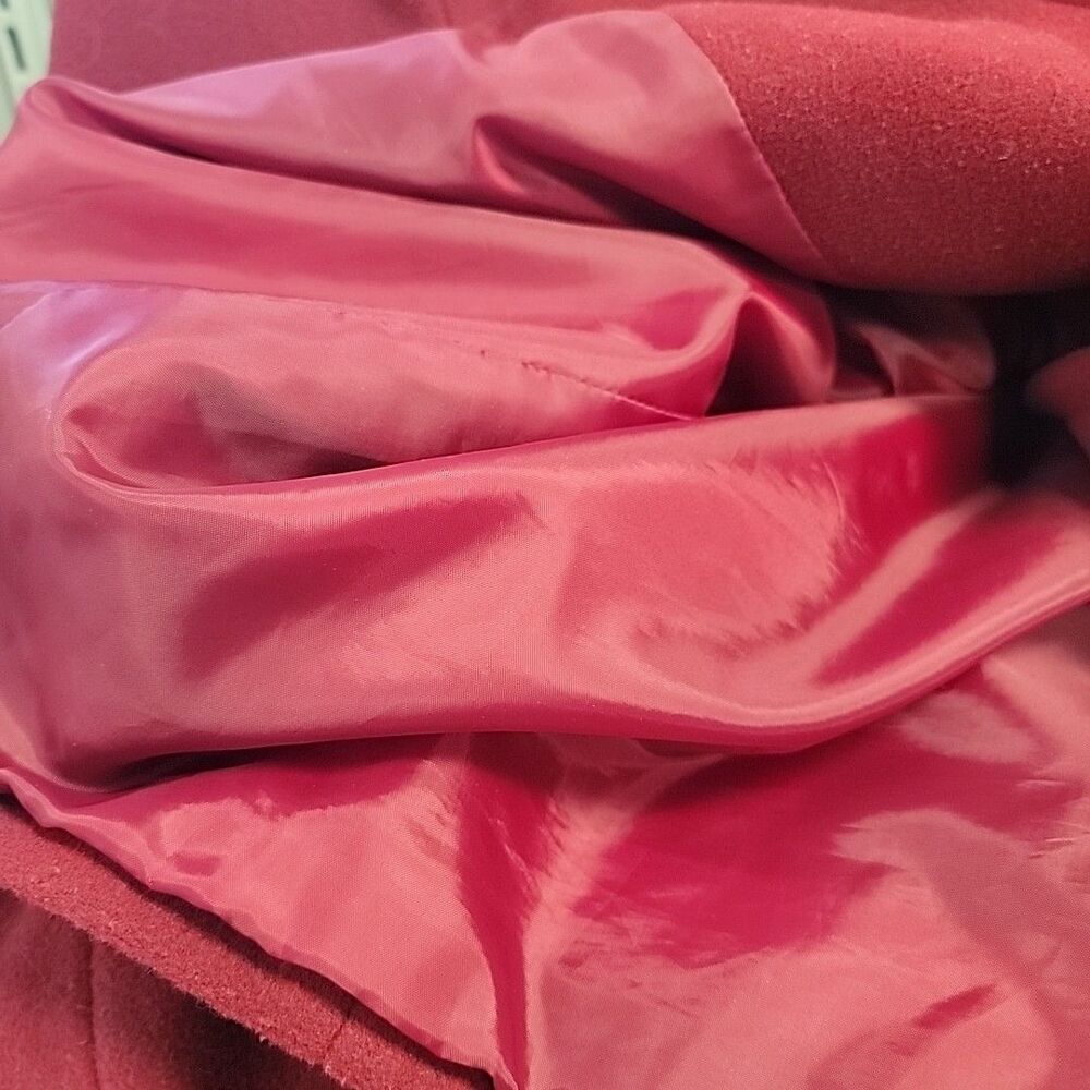 Halston Studio Solid Red Wool/Nylon/Cashmere Doub… - image 6